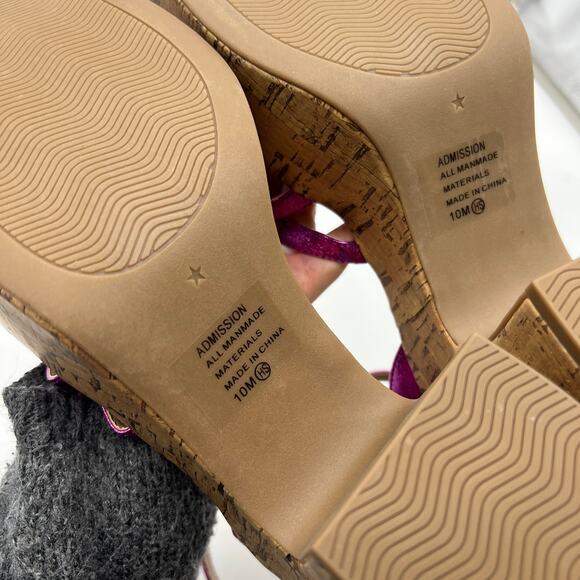 Pop Womens Admission Heeled Sandals Pink Fuschia Size 10M - Picture 7 of 10